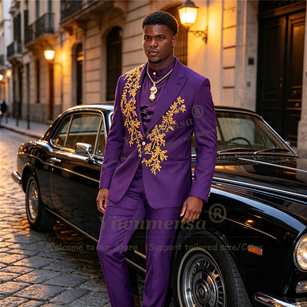 Unique Men'S Formal Wear - Trajes Morados de Diseño Único para