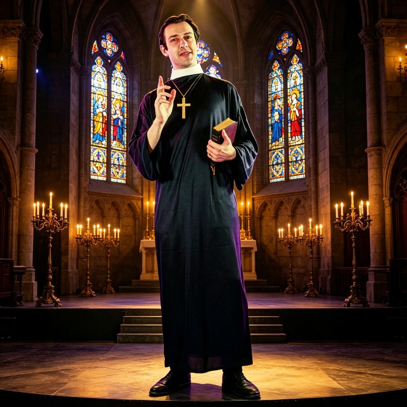 Men Formal Wear Set - Traje Clásico de Sacerdote Masculino para