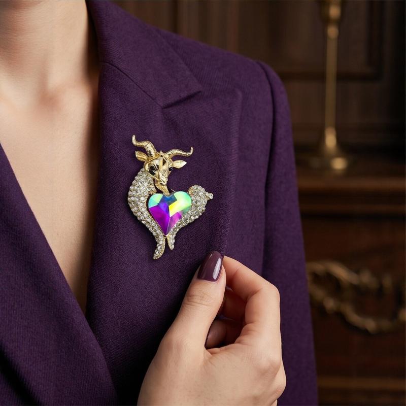 Broche Único de Cabra con Pedr - Unique Men'S Formal Wear reseña y precio