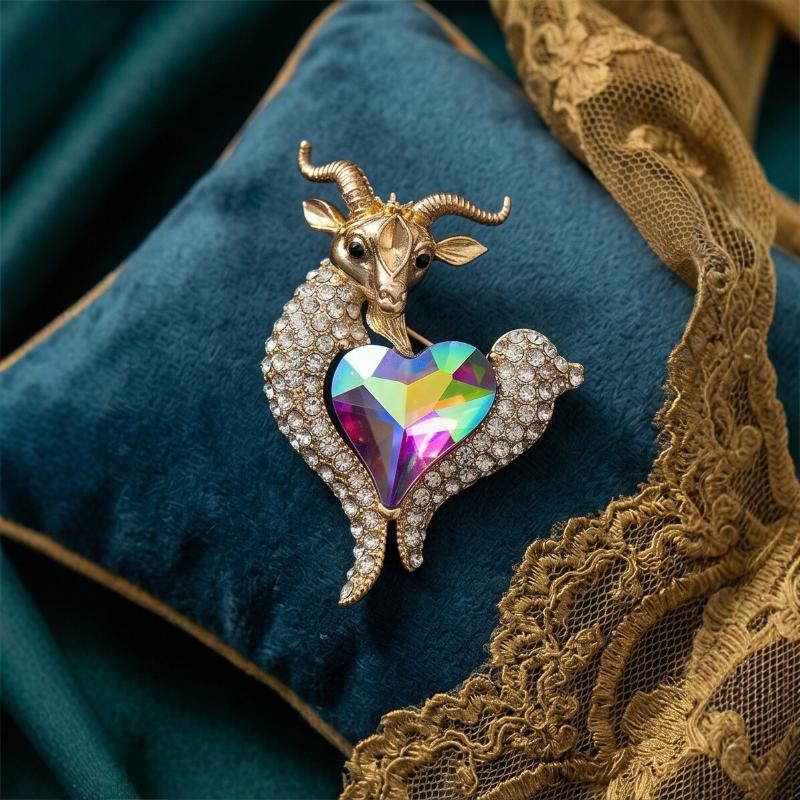 Broche Único de Cabra con Pedr - Unique Men'S Formal Wear reseña y precio