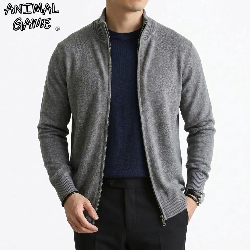 Cárdigan de punto con cremalle - Men Formal Wear Coat reseña y precio