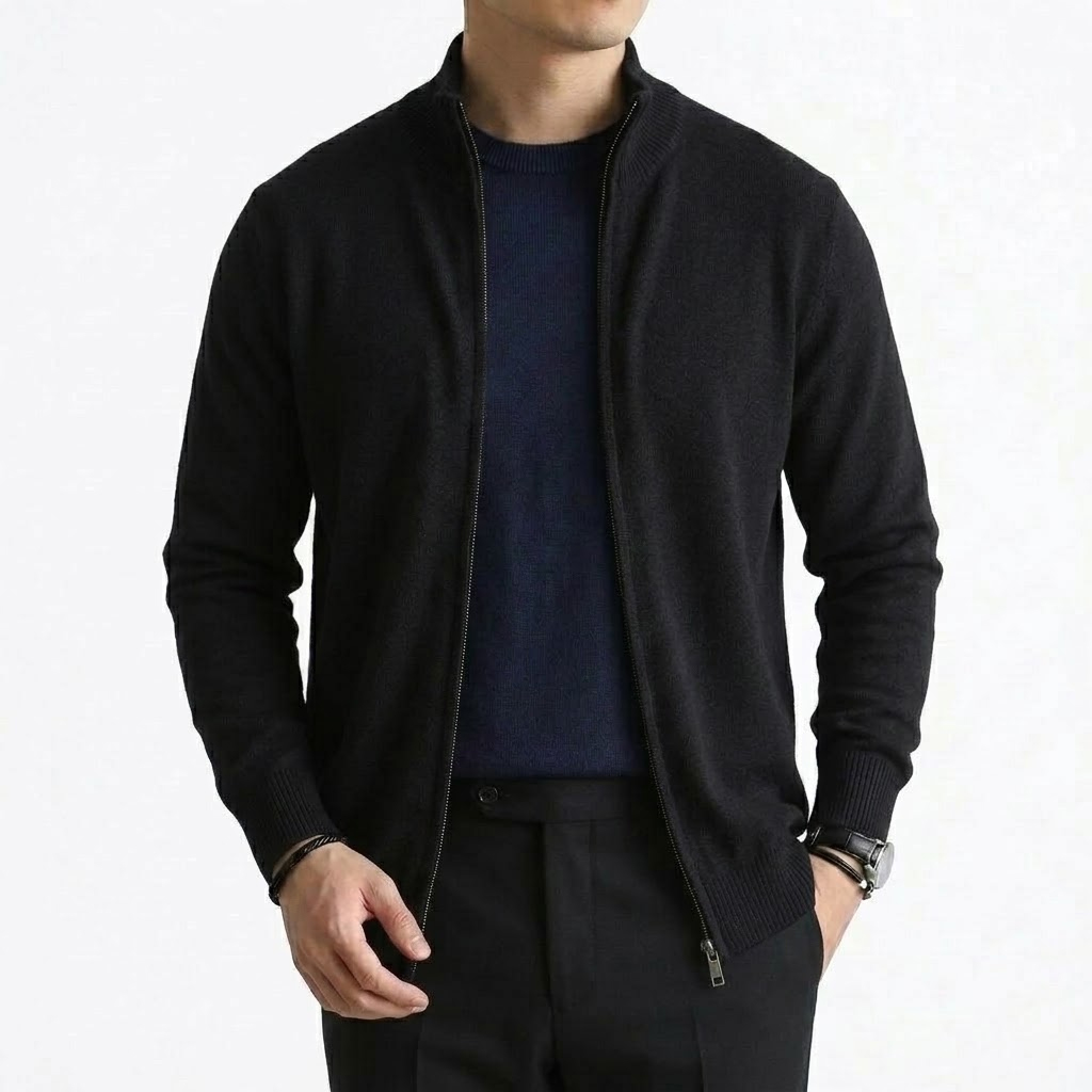 Cárdigan de punto con cremalle - Men Formal Wear Coat reseña y precio