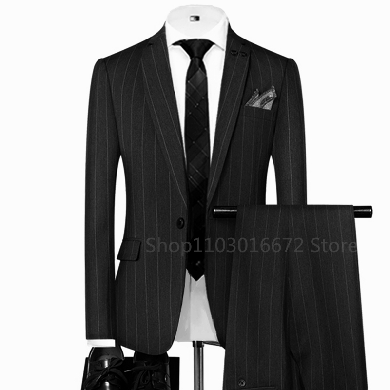 Trajes de Hombre a Rayas Grise - Men'S Formal Wear For A Wedding reseña y precio