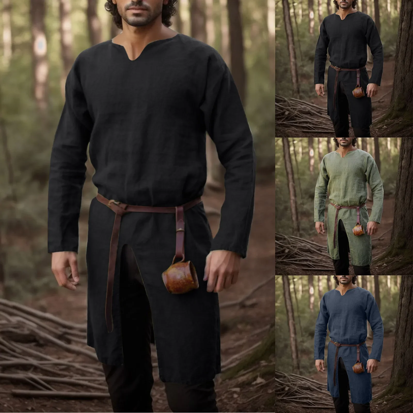 Camisas Retro Medievales Renac - Men Formal Wear Coat reseña y precio