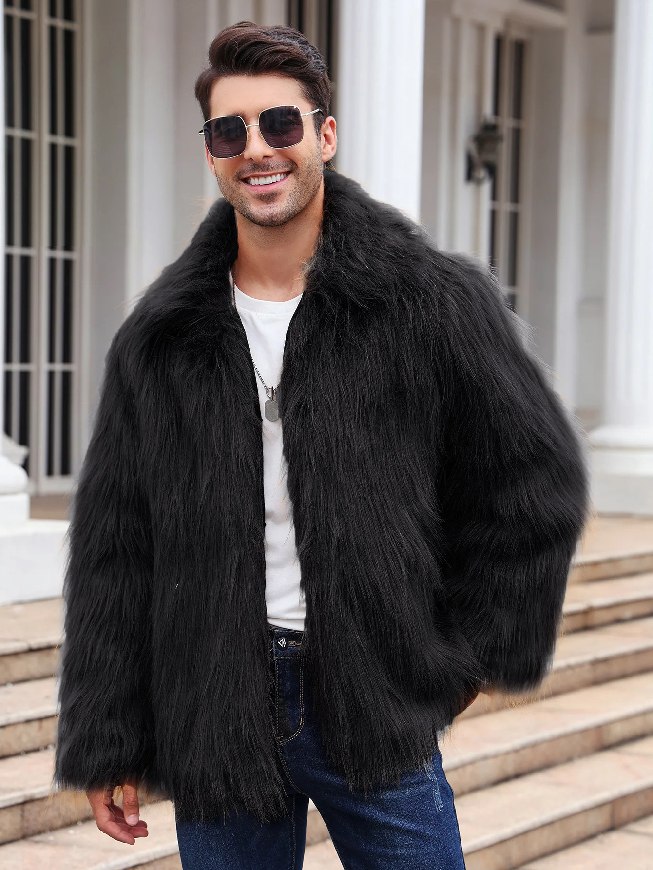 Chaqueta de piel de zorro sint - Men Formal Wear Coat reseña y precio