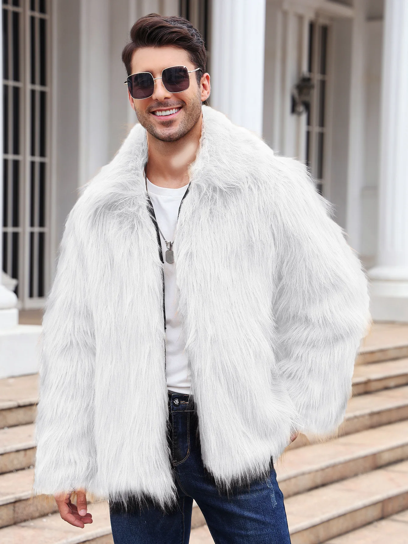 Chaqueta de piel de zorro sint - Men Formal Wear Coat reseña y precio